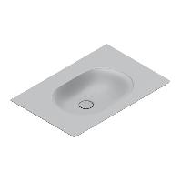 Catalano SFERA Раковина консоль 75x50, без отв. под смеситель, покрытие Cataglaze+, цвет Cemento Satinato