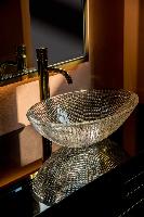 Столешница стекло 100см прямая Глянцевая Черная Lucido