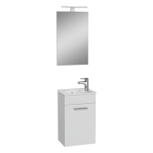 Mia комплект мебели, 40 см, с дверцами,  (тумба, раковина, зеркало), цвет белый глянец 