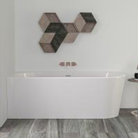 KNIEF Слив перелив с системой Click-Clack, с гибким шлангом и горизонтальным отводом, цвет хром (смонтирован на ванне)