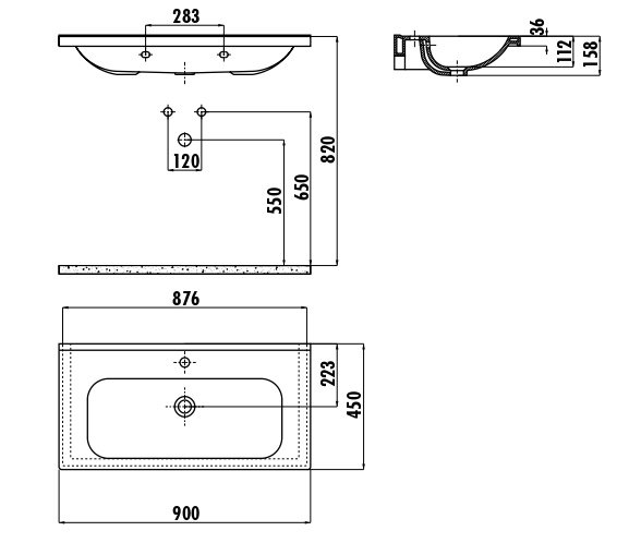 CREAVIT Раковина мебельная/подвесная (45*80см) ID080.00000 