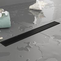 Plumberia Selection Трап душевой PS LINEAR 6x80 2устор. накладка из нерж.стали, комбинир.затвор с горизонт. Выпуском Ду 50мм,40л/мин, черн.матов.