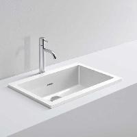 MILLDUE  Раковина  NET 47, встраиваемая сверху,  из керамики ,52х35х15,2 см, без отв для смесителя, цвет белый глянцевый