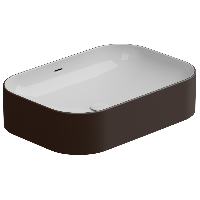 Раковина накладная биколор 60x42 см GSG Ceramic Design Easy EALAVTP60BI000/035, White/Cacao Matt