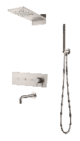 Встроенная душевая система FUSION, трехпозиционная Nickel Brush с изливом