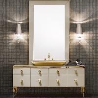 VITAGE milldue edition Раковина NIZZA88 накладная 88х48хh12см без перелива c 3отв. керамика, цвет: белый/золото