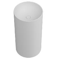 MOMA TOWER ROLL Раковина Ø440 мм., отдельностоящая, слив в пол, с донным клапаном, цвет белый матовый