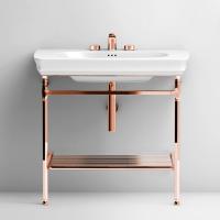 Artceram CIVITAS Металическая структура Quadra 76х44хh80,5см для раковины 90, полка сетка, цвет: розовое золото