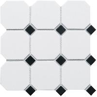 Кер. мозаика Octagon big White/Black Matt (GTPL61466/CLA006) 300х300х6