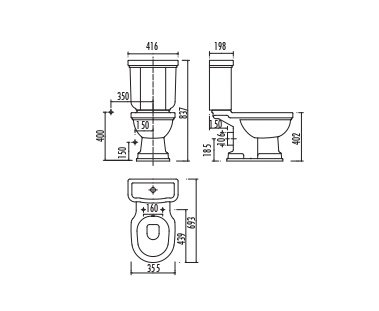 XX CREAVIT KLASIK Декор KROKODIL Бачок KL410.000K0 