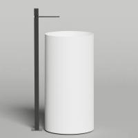 Salini ARMONIA ROUND 01  Раковина напольная  450х450х900мм, слив в пол, без отв. под смес, с декор.накладкой, мат-л: S-Sense, глянцевый, белый.