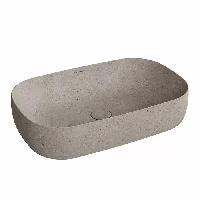 Kerama Marazzi Раковина MAGICA накладная 64,5*41*14,5см, без отв. под смеситель, с донным клапаном, без перелива, серый камень