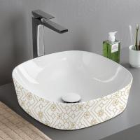 ARTCERAM GHOST Раковина Ø420 мм., для установки на столешницу, без отверстий для смесителя, без перелива, цвет белый глянцевый, декор El moro