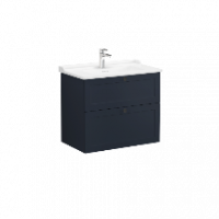Тумба Root Classic 80 см с классической раковиной, 2 ящика, матовый темно-синий