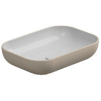 Раковина накладная биколор 60x42 см GSG Ceramic Design Easy EALAVRE60BI000/034, White/Sabbia Matt