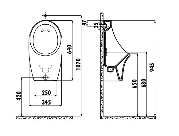 CREAVIT Писсуар (верхняя подводка) без сифона TP611.00000 
