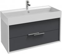 EB1668-J5-J54  VIVIENNE Тумба для раковины 100 см, к. белый блестящий, ф. серый матовый