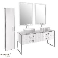 Пенал MONACO  белый глянец +  хром  без ножек