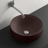 Kerasan Cento Раковина круглая, 45см, без отв под смес, без перелива накладная или встраиваемая, цвет: Borgogna matt (НЕ произв с июня 2025)