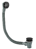 Слив-перелив click-clack для ванны Remer 96PCCCFP, черный брашированный хром