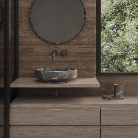 DEA DESIGN Marble Раковина Bologna из мрамора настольная h124х450х450 мм , цвет Grey Carnic