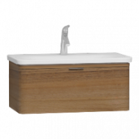 Тумба Nest с раковиной c 1м ящиком, 80 см, с LED подсветкой, цвет натуральная древесина