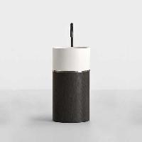 NOORTH milldue edition ROMA I Раковина напольная Ø450x880 мм., слив в пол, c донным клапан, корпус Rovere nero, вставка Platino, раковина Bianco opaco