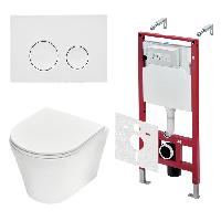 TECEspring Base Комплект 4 в 1 инсталяция, панель смыва LT с круглыми кнопками, хром глянцевый