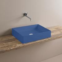 Artceram SCALINO Раковина накладная 38х55 см, без отв под смеситель, без слив перелива, цвет blu zaffiro
