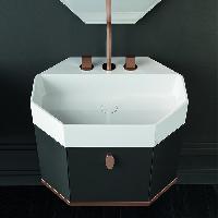 VITAGE milldue edition Dandy Тумба под раковину 66x47xh36 см, с 1м выдвж. ящиком, дек. боковинами+нижний дек. профиль, цвет: grafite lucido/oro rosso