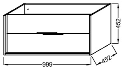 EB1668-E75-J5  VIVIENNE Тумба для раковины 100 см, к. дуб давос натуральный, ф. белый блестящий 