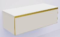 QUATRO 1 120CM  тумба CASHMERE профиль MATT GOLD + внутр. подсв.