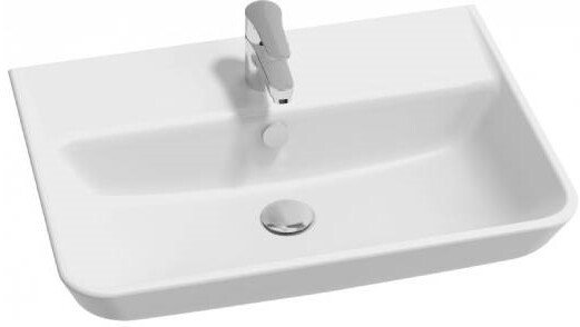 EGC112-00 раковина подвесная STRUKTURA, с отв.д/смесителя /65x48/(белый) 