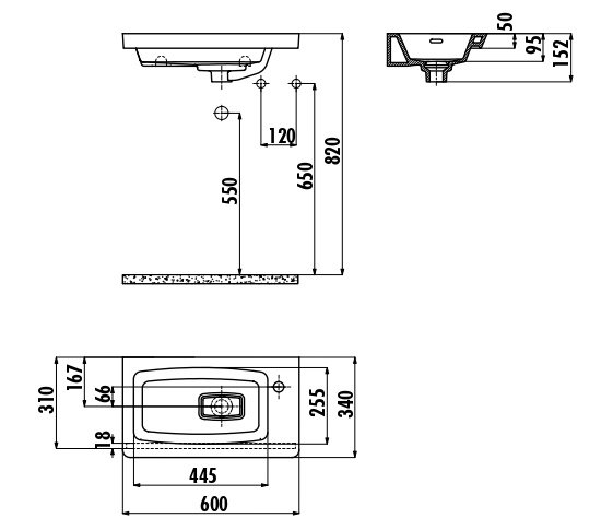 CREAVIT Раковина мебельная/подвесная (60см) MY060.00000 