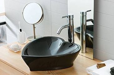 XX CREAVIT Раковина мебельная накладная сердце (45*45 см) ЧЕРНАЯ TP149.40000 