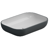 Раковина накладная биколор 60x42 см GSG Ceramic Design Easy EALAVRE60BI000/028, White/Ebano Matt