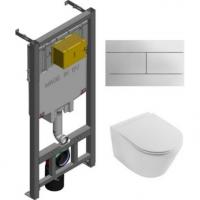 Сет унитаз c инст Rodin+, сиденье  микролифт, клав хром  (29025-NF+E4316-CP+EDY102-00+E23280-00)