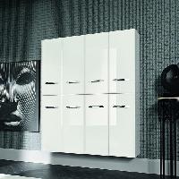 VITAGE milldue edition Hilton Шкаф-пенал 720х326х1700 мм., 4 двери, 4 полки, ручки сталь, отделка стекло Bianco