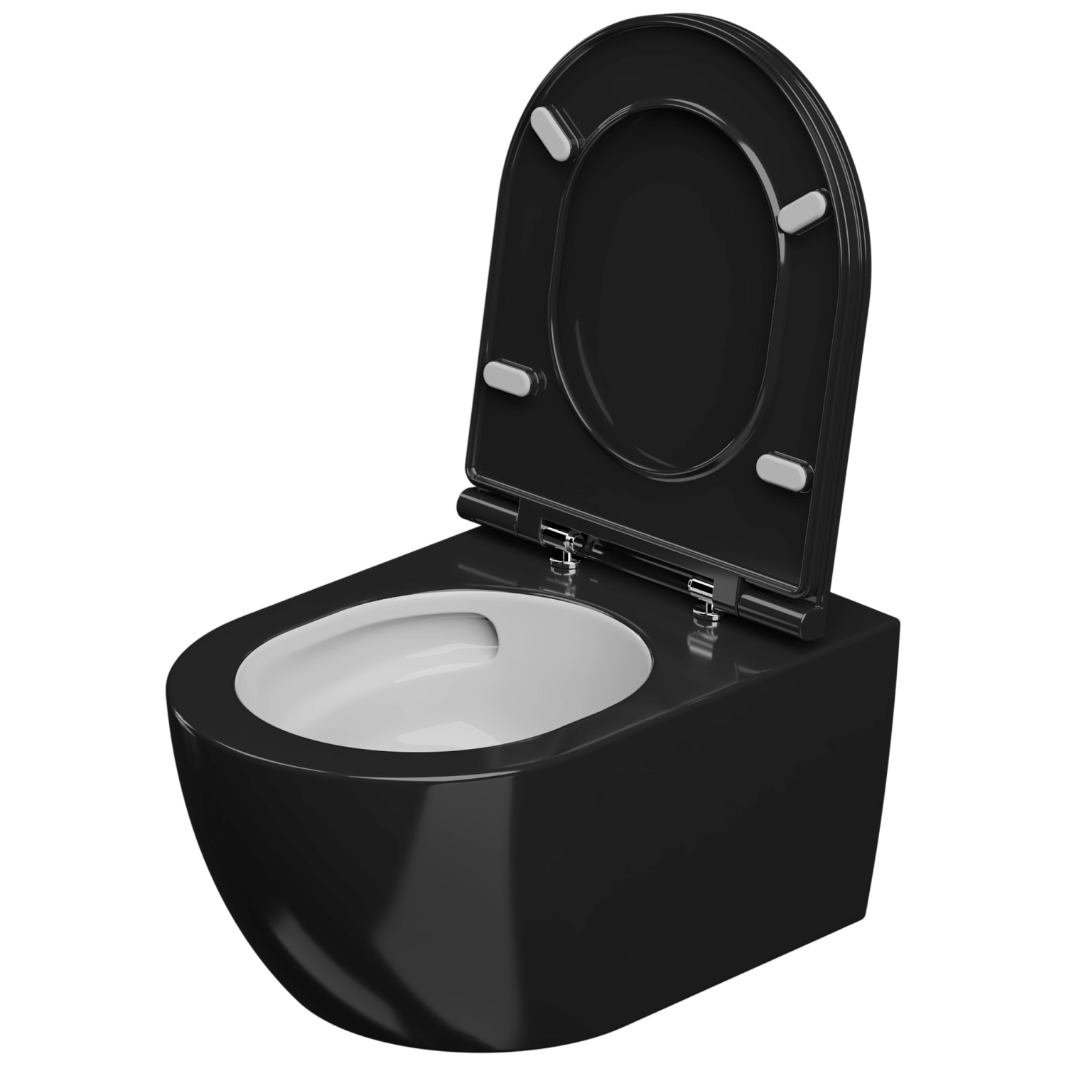 Чаша подвесного унитаза биколор со смывом Eco Clean GSG Ceramic Design Like LKWCSOECBI000/002, White/Black Shiny