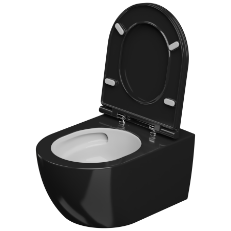 Чаша подвесного унитаза биколор со смывом Eco Clean GSG Ceramic Design Like LKWCSOECBI000/002, White/Black Shiny 