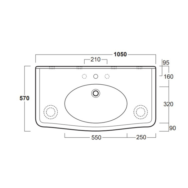 SIMAS Londra Раковина 105х57см с 1 отв. под смеситель, цвет белый 