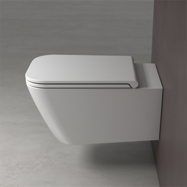 GLOBO Stone Унитаз подвесной Безободковый 56*36см, с системой скрытого крепежа, цвет белый 