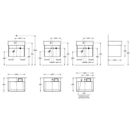 Kerama Marazzi Тумба LOGICA подвесная 2 ящика 60 см, стальной серый 