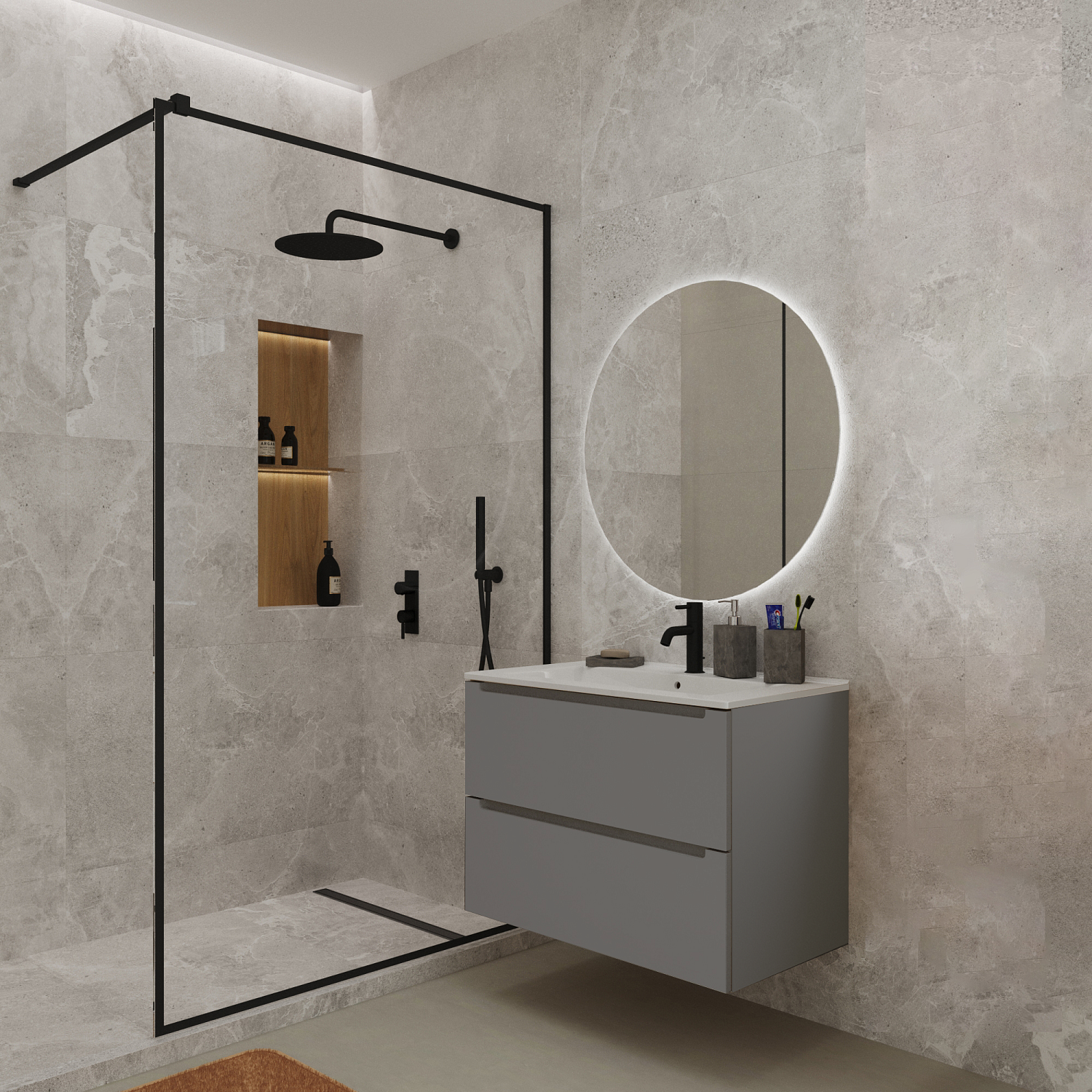 Тумба под раковину/столешницу Дион, Платиновый 100