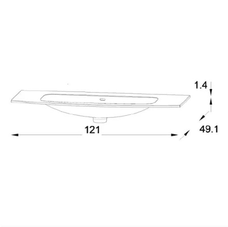 EB1882RU-00 Nona Nona раковина из гелькоата,  глянцевый белый, 120 см, 1 раковина 