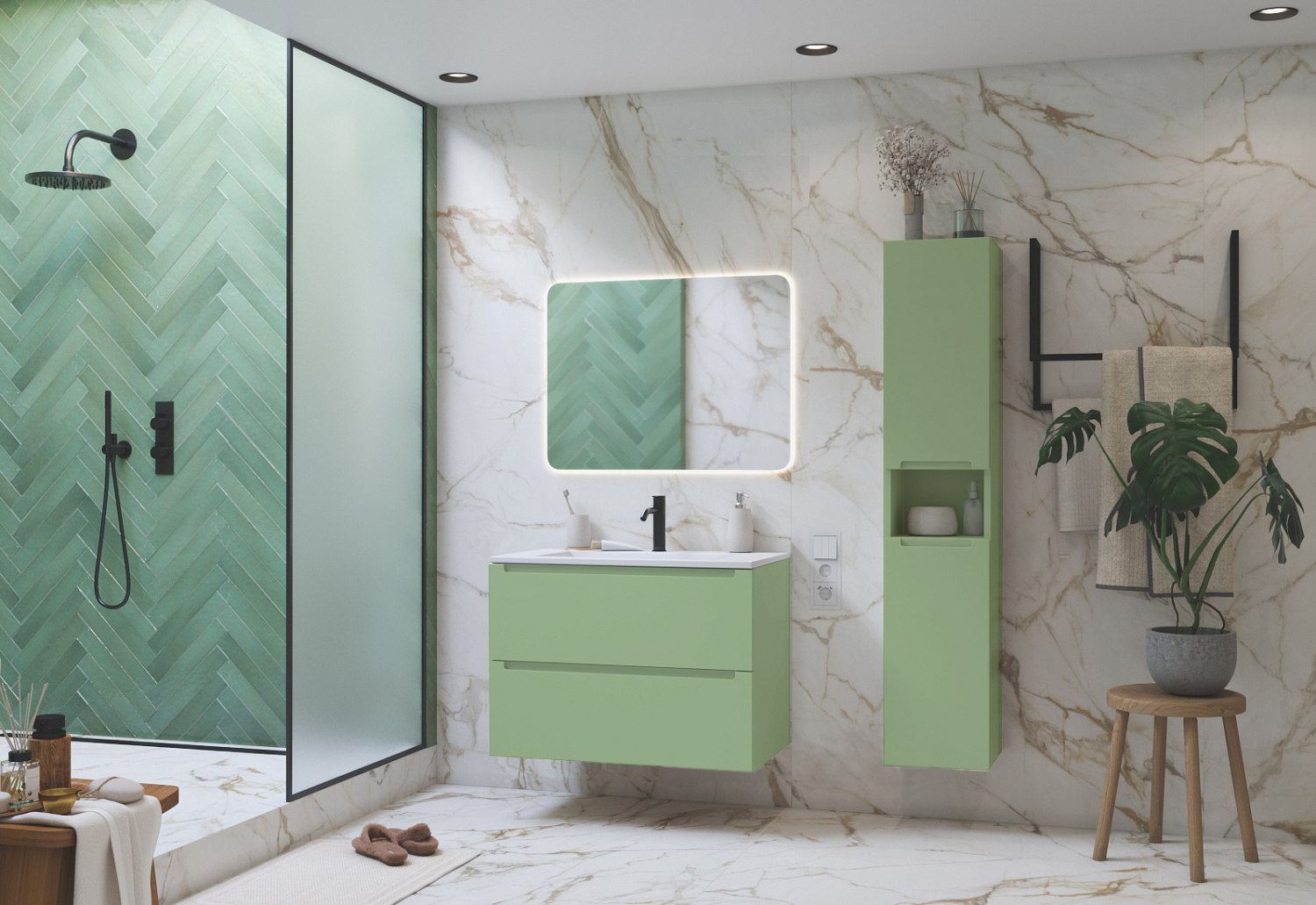 Тумба под раковину/столешницу Дион, Фисташковый 100