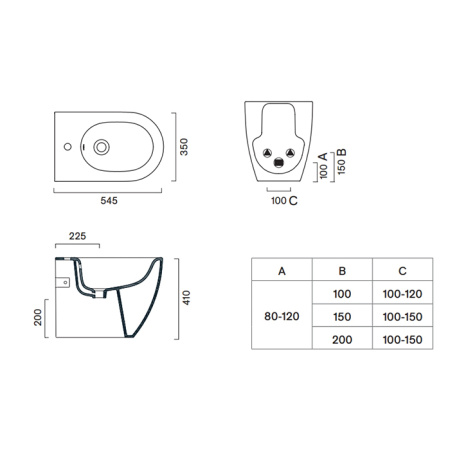 Catalano SFERA Биде напольное 55x35, с 1 отв. под смеситель, покрытие Cataglaze+, без крепежа, цвет белый глянцевый 