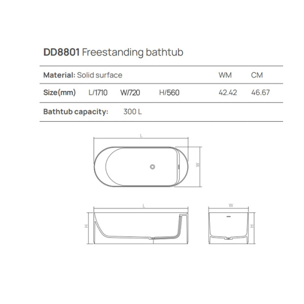 DEA DESIGN Stripes Ванна 1710х720хh560 мм отдельностоящая, цвет dark camel 