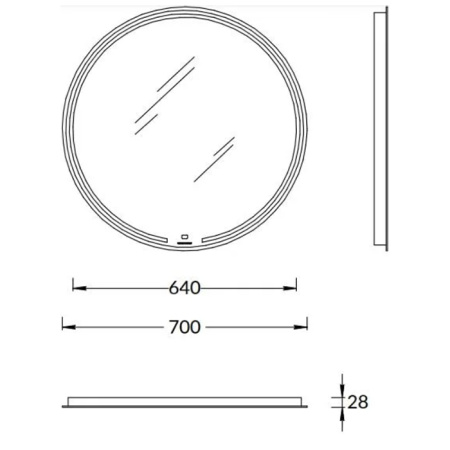 Kerama Marazzi Зеркало MIO круглое с диммером 70, белое 