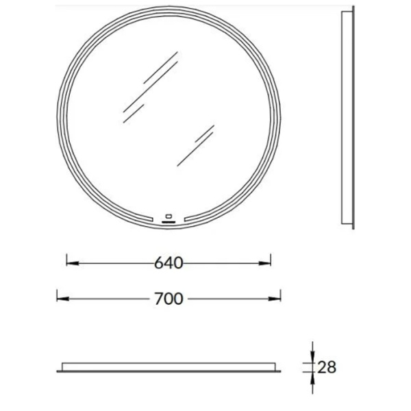Kerama Marazzi Зеркало MIO круглое с диммером 70, белое 